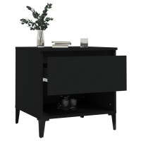 Miniatyr av produktbild för Sängbord svart 50x46x50 cm konstruerat trä