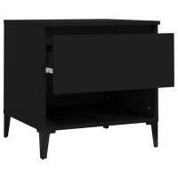 Produktbild för Sängbord svart 50x46x50 cm konstruerat trä