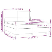 Produktbild för Ramsäng med madrass mörkgrå 160x200 cm tyg