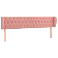 Produktbild för Sänggavel med kanter rosa 183x23x78/88 cm sammet