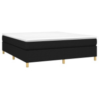 Produktbild för Ramsäng med madrass svart 160x200 cm tyg