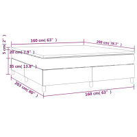 Produktbild för Ramsäng med madrass svart 160x200 cm tyg