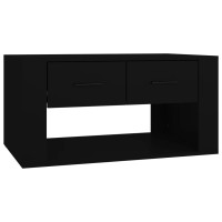 Produktbild för Soffbord svart 80x50x40 cm konstruerat trä