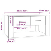 Produktbild för Soffbord svart 80x50x40 cm konstruerat trä