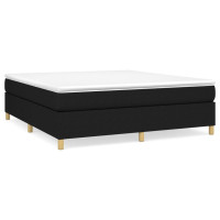 Produktbild för Ramsäng med madrass svart 180x200 cm tyg