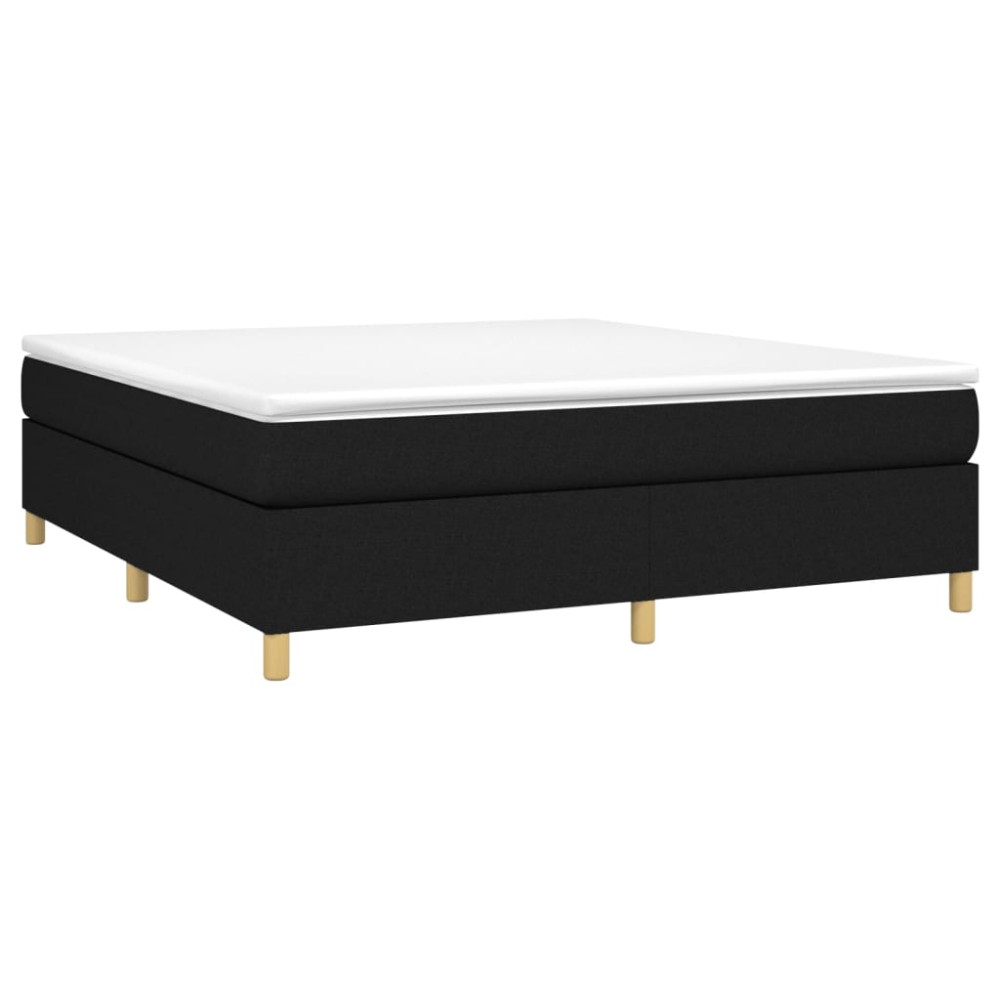 Produktbild för Ramsäng med madrass svart 180x200 cm tyg
