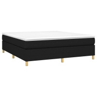 Produktbild för Ramsäng med madrass svart 180x200 cm tyg