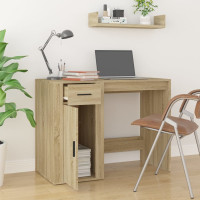 Produktbild för Skrivbord sonoma-ek 100x49x75 cm konstruerat trä