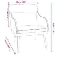 Produktbild för Fåtölj svart 63x76x80 cm sammet