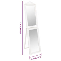 Produktbild för Fristående spegel vit 45x180 cm