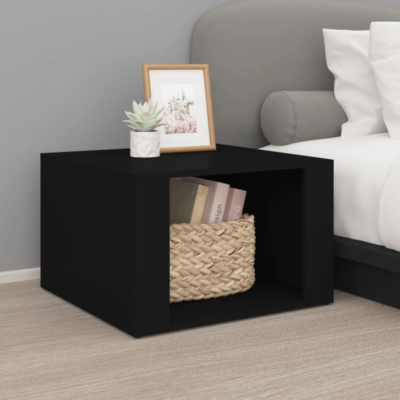 Produktbild för Sängbord svart 57x55x36 cm konstruerat trä