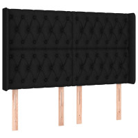 Produktbild för Sänggavel LED svart 163x16x118/128 cm tyg