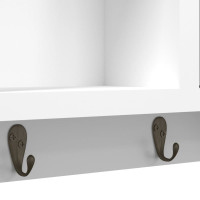 Produktbild för Nyckelskåp vit 40x8,5x20 cm konstruerat trä och stål