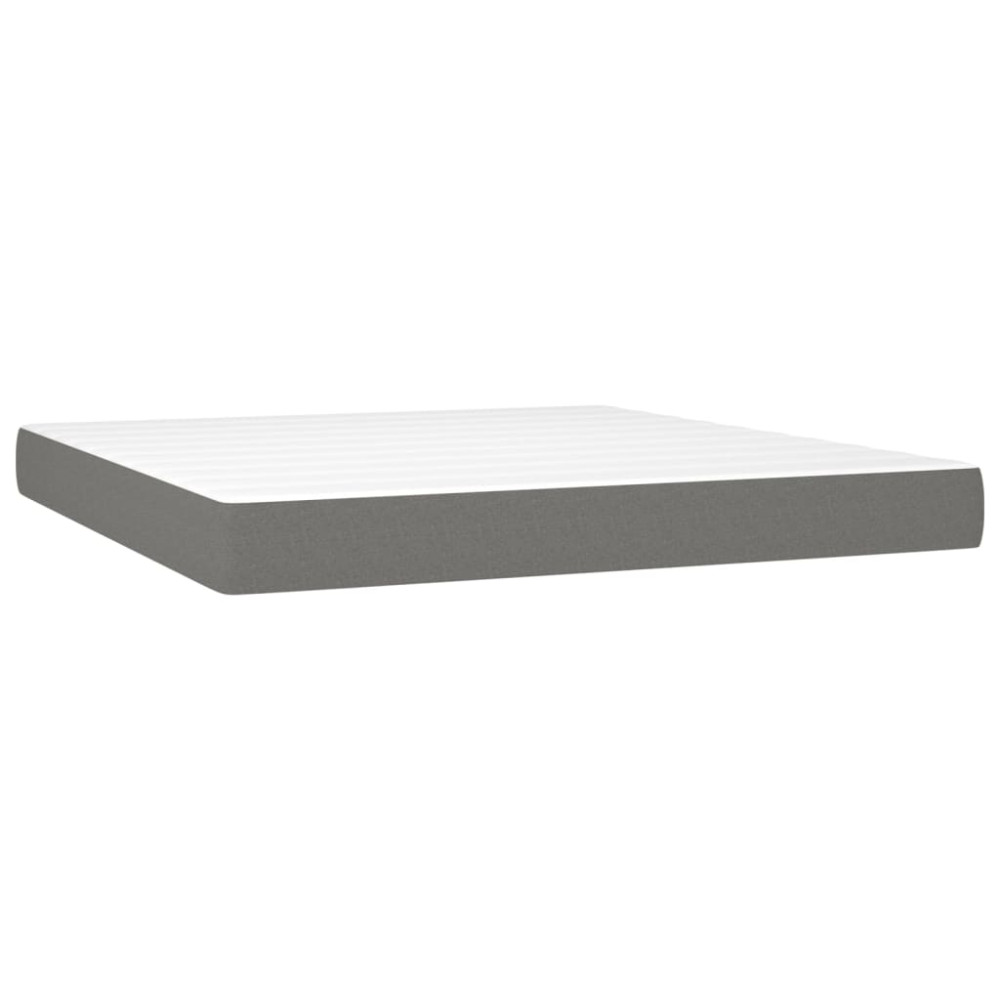 Produktbild för Ramsäng med madrass mörkgrå 180x200 cm tyg