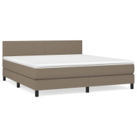 Produktbild för Ramsäng med madrass taupe 180x200 cm tyg