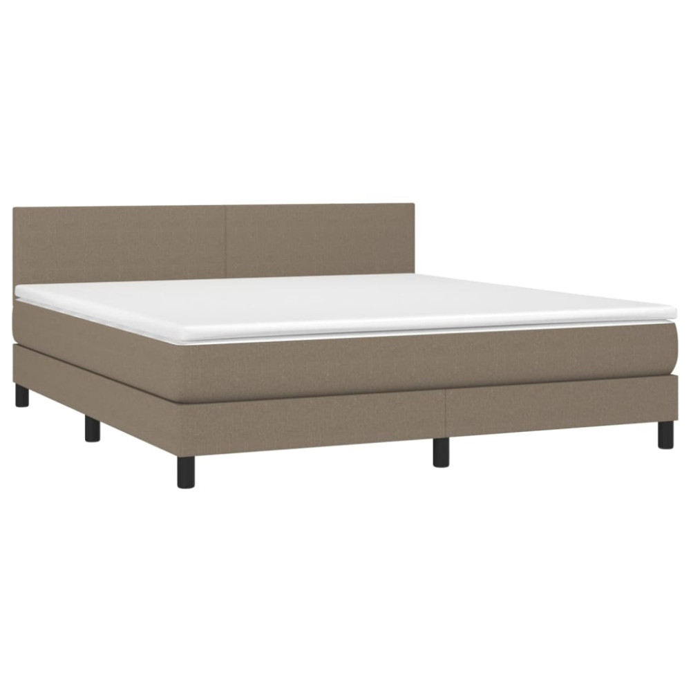 Produktbild för Ramsäng med madrass taupe 180x200 cm tyg