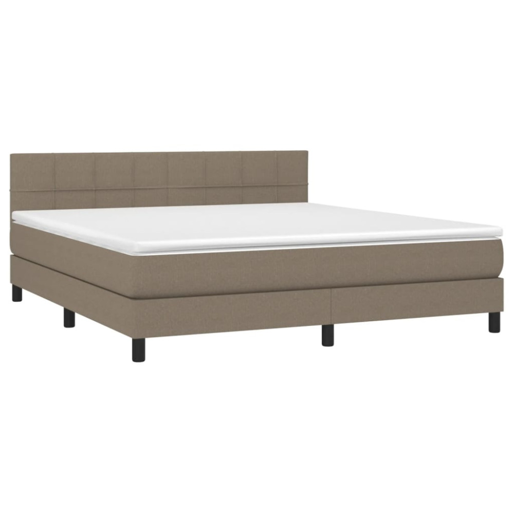 Produktbild för Ramsäng med madrass taupe 180x200 cm tyg