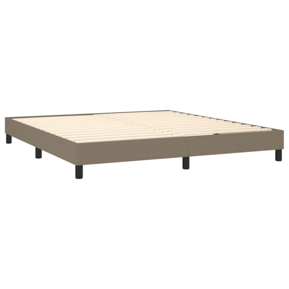 Produktbild för Ramsäng med madrass taupe 180x200 cm tyg