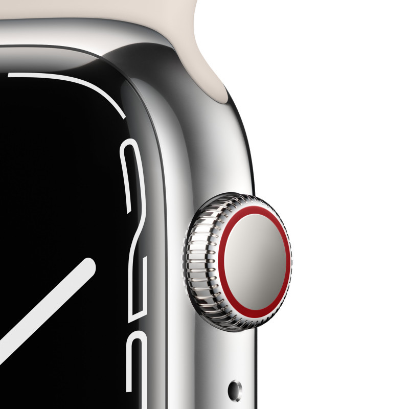 Produktbild för Apple Watch Series 7 OLED 45 mm 4G Silver GPS