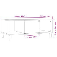 Produktbild för Soffbord betonggrå 90x50x36,5 cm konstruerat trä