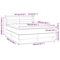 Produktbild för Ramsäng med madrass mörkbrun 140x200 cm tyg