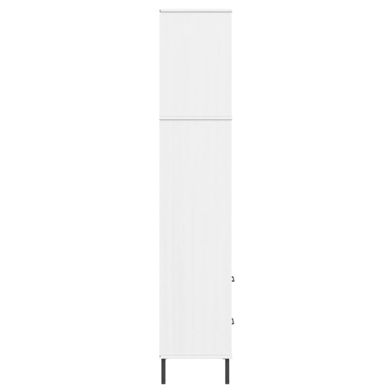 Produktbild för Bokhylla med 2 lådor OSLO vit 60x35x180 cm massivt trä