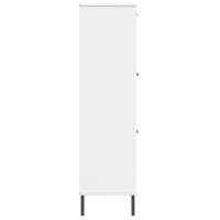 Produktbild för Bokhylla med metallben OSLO vit 90x35x128,5 cm massivt trä