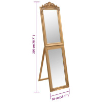 Miniatyr av produktbild för Fristående spegel guld 50x200 cm