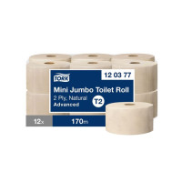 Miniatyr av produktbild för Toalettpapper TORK Adv T2 natur 12/fp
