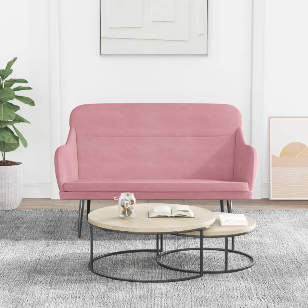 Produktbild för Bänk rosa 110x76x80 cm sammet