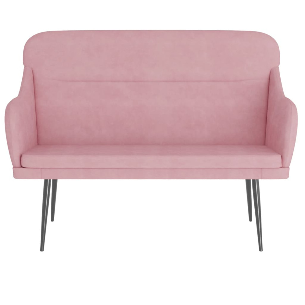 Produktbild för Bänk rosa 110x76x80 cm sammet