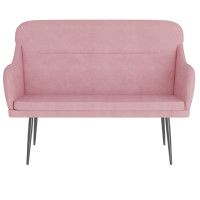 Produktbild för Bänk rosa 110x76x80 cm sammet