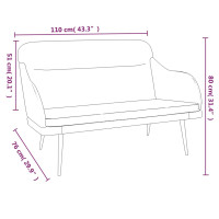 Produktbild för Bänk rosa 110x76x80 cm sammet