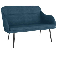 Produktbild för Bänk blå 110x76x80 cm sammet
