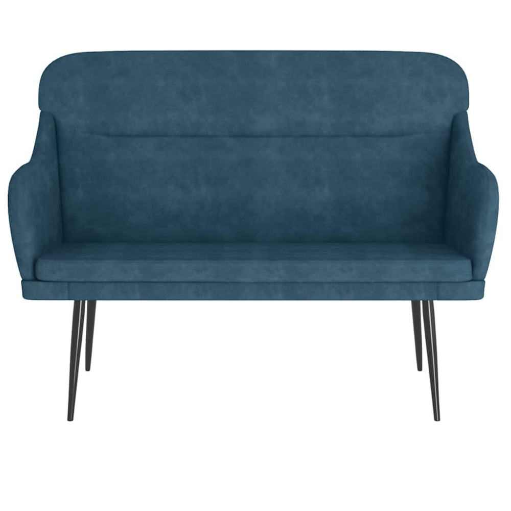 Produktbild för Bänk blå 110x76x80 cm sammet