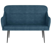 Produktbild för Bänk blå 110x76x80 cm sammet