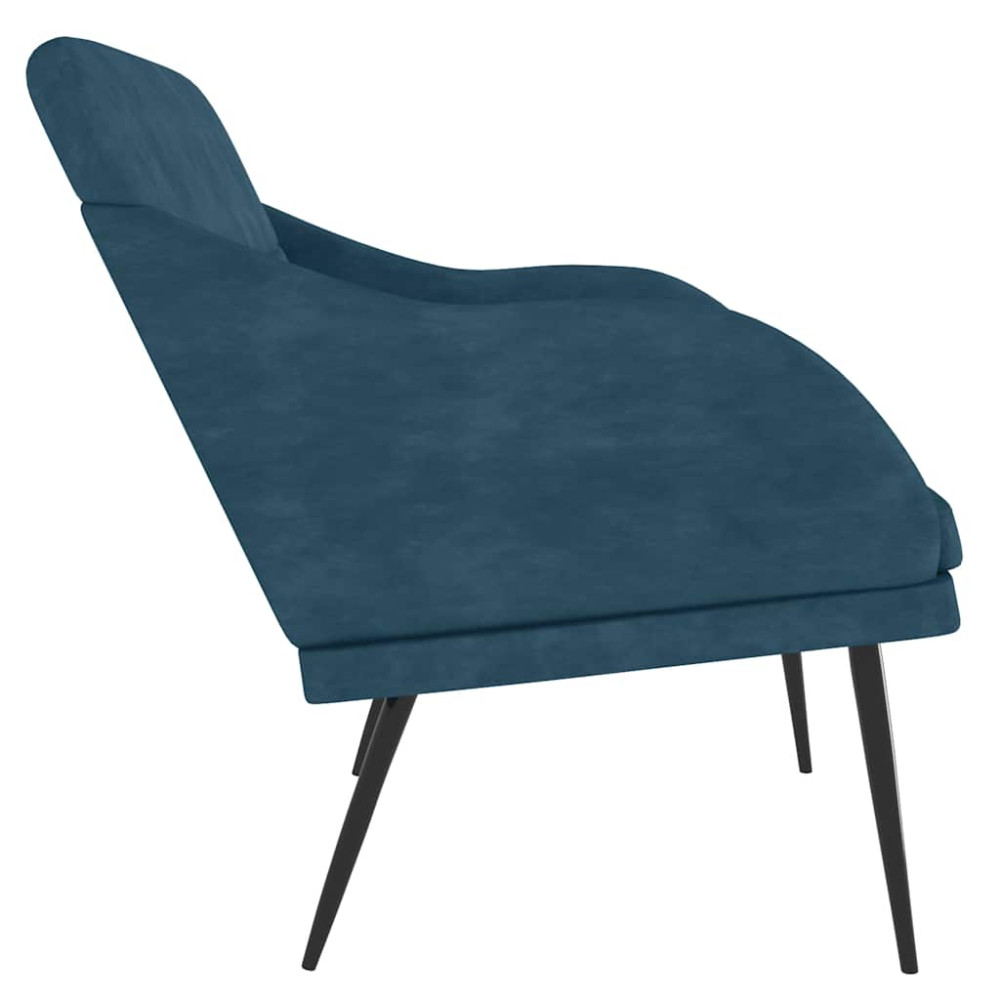 Produktbild för Bänk blå 110x76x80 cm sammet