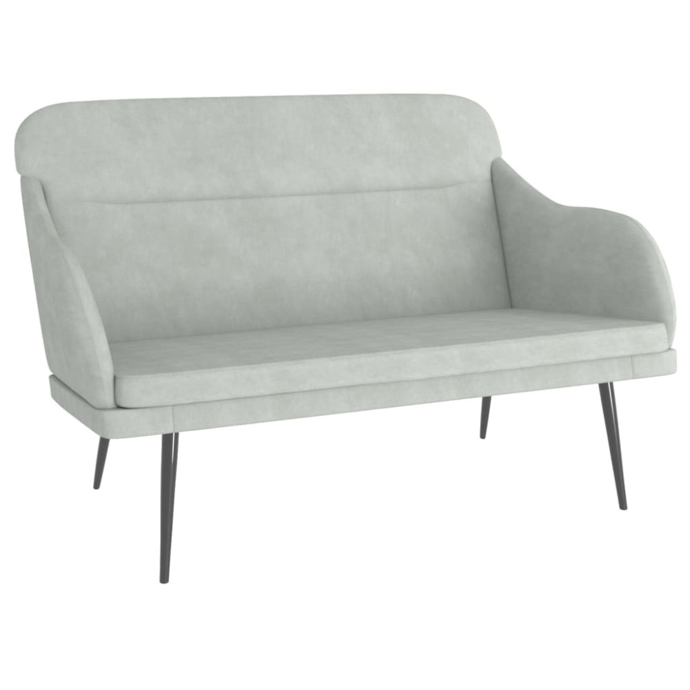 Produktbild för Bänk ljusgrå 110x76x80 cm sammet
