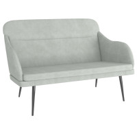 Produktbild för Bänk ljusgrå 110x76x80 cm sammet