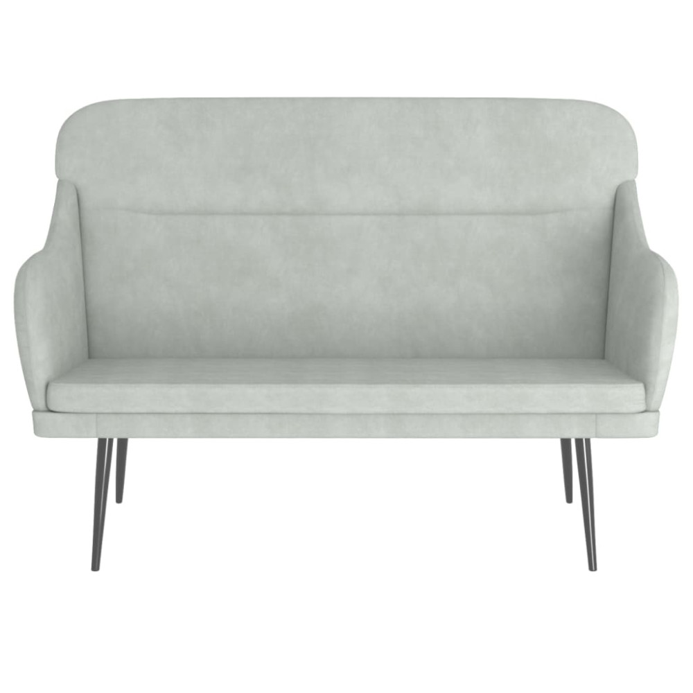Produktbild för Bänk ljusgrå 110x76x80 cm sammet