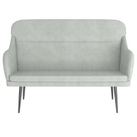 Produktbild för Bänk ljusgrå 110x76x80 cm sammet