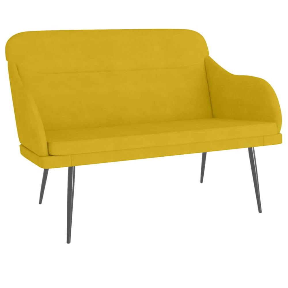 Produktbild för Bänk gul 110x76x80 cm sammet