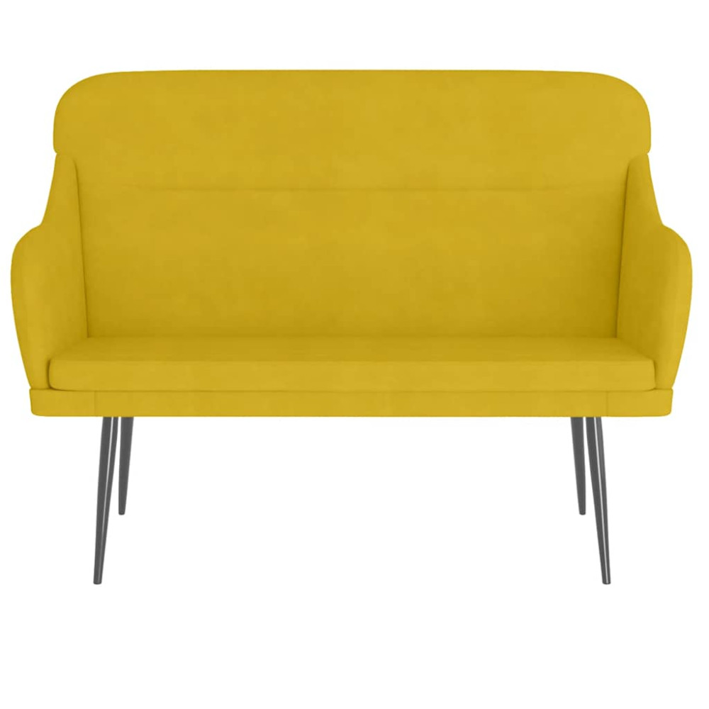 Produktbild för Bänk gul 110x76x80 cm sammet
