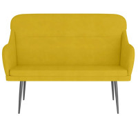 Produktbild för Bänk gul 110x76x80 cm sammet