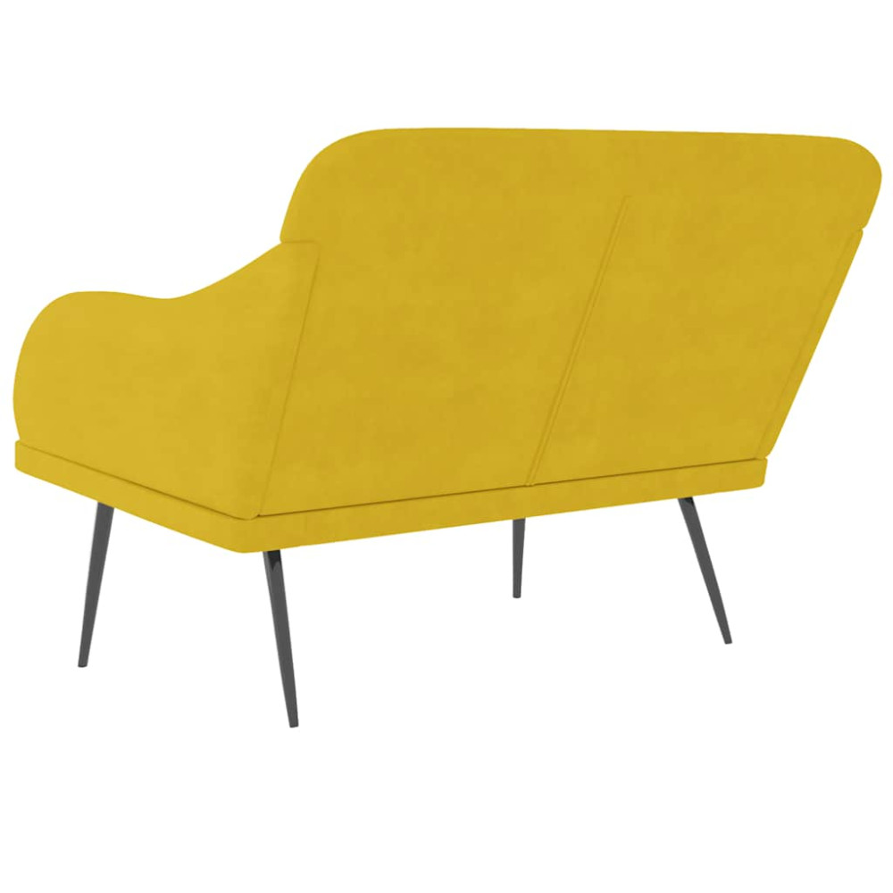 Produktbild för Bänk gul 110x76x80 cm sammet