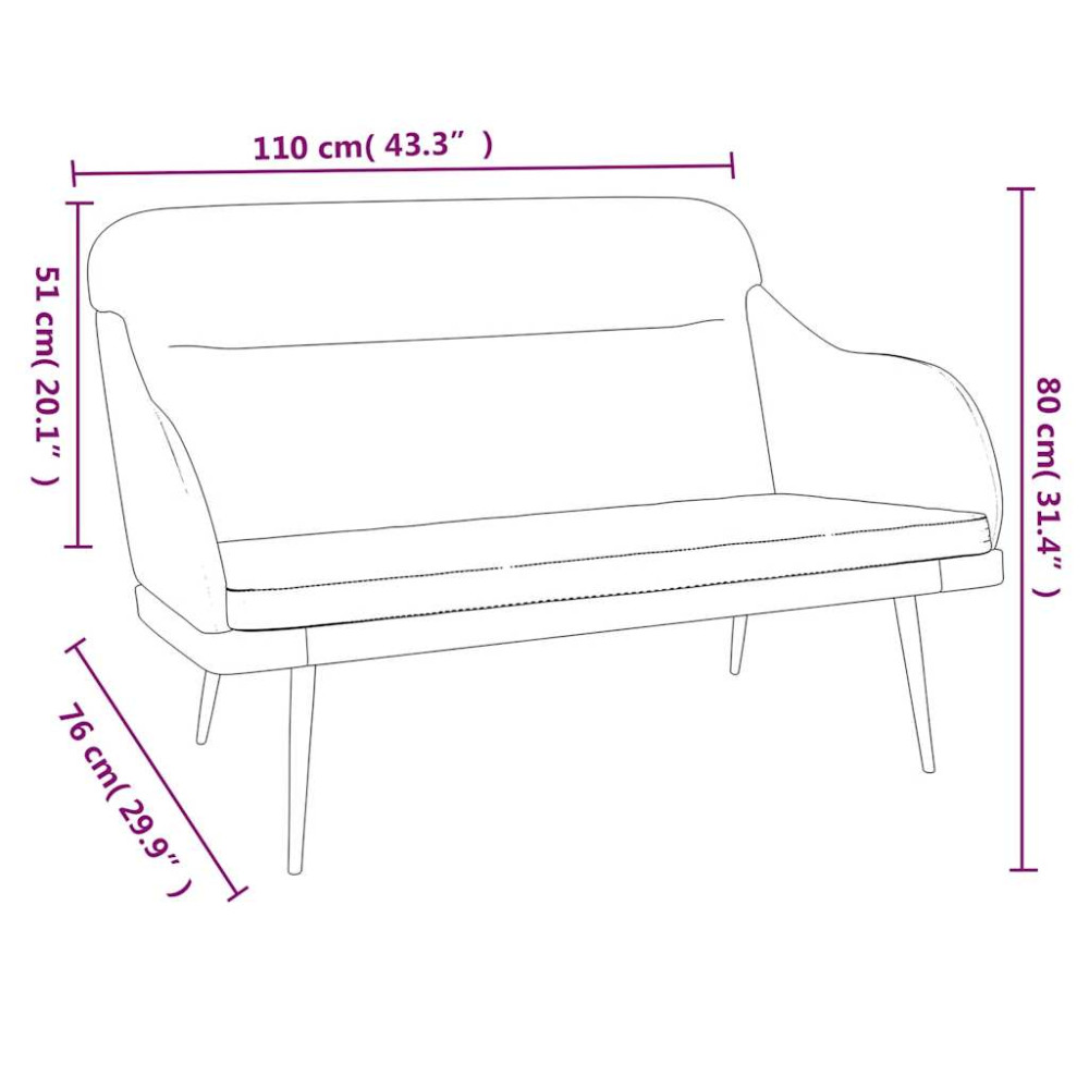 Produktbild för Bänk gul 110x76x80 cm sammet