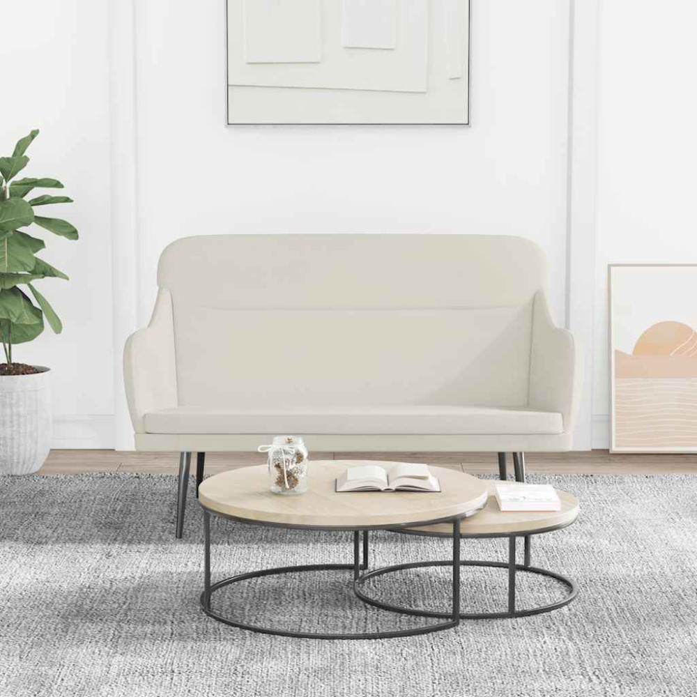 Produktbild för Bänk gräddvit 110x76x80 cm sammet