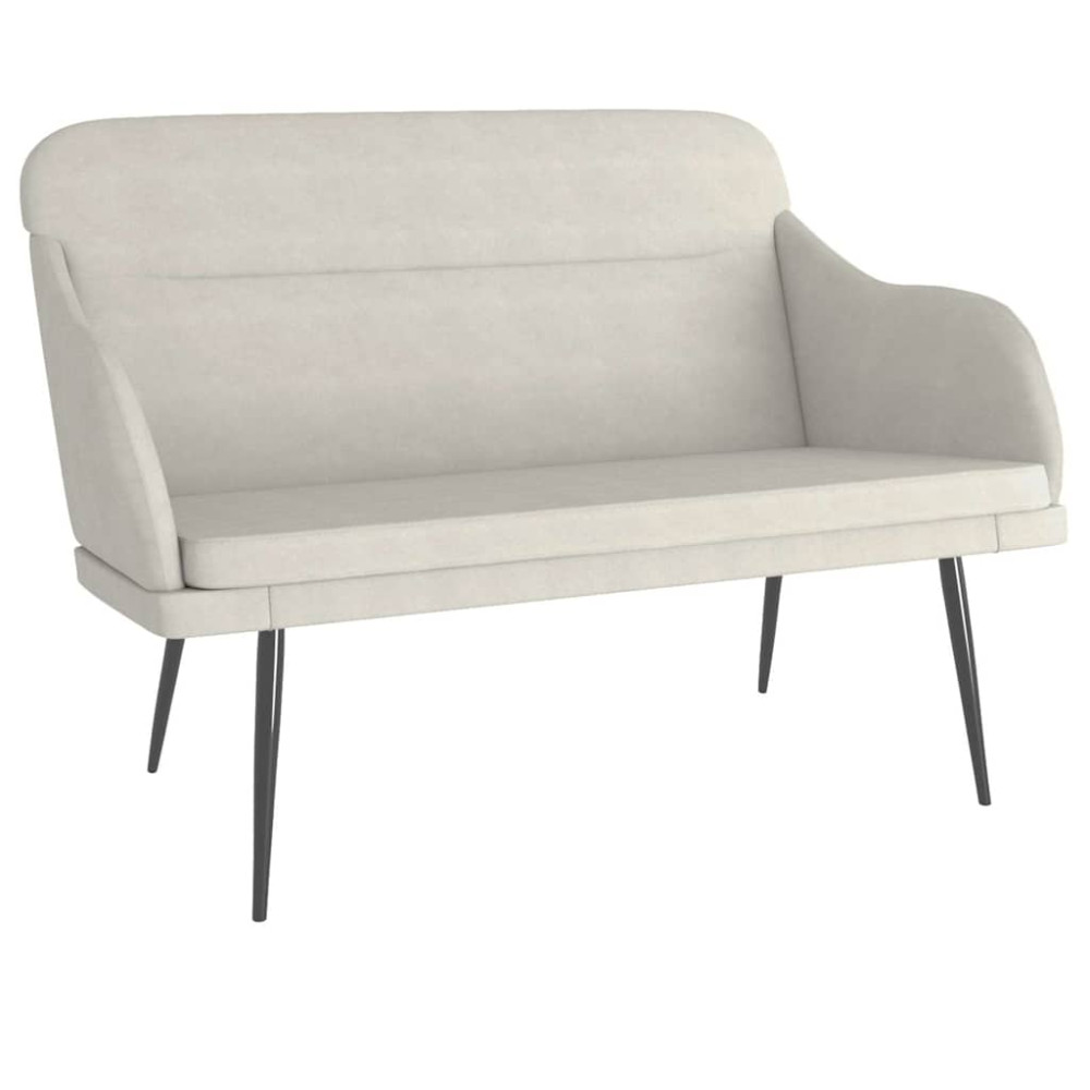 Produktbild för Bänk gräddvit 110x76x80 cm sammet