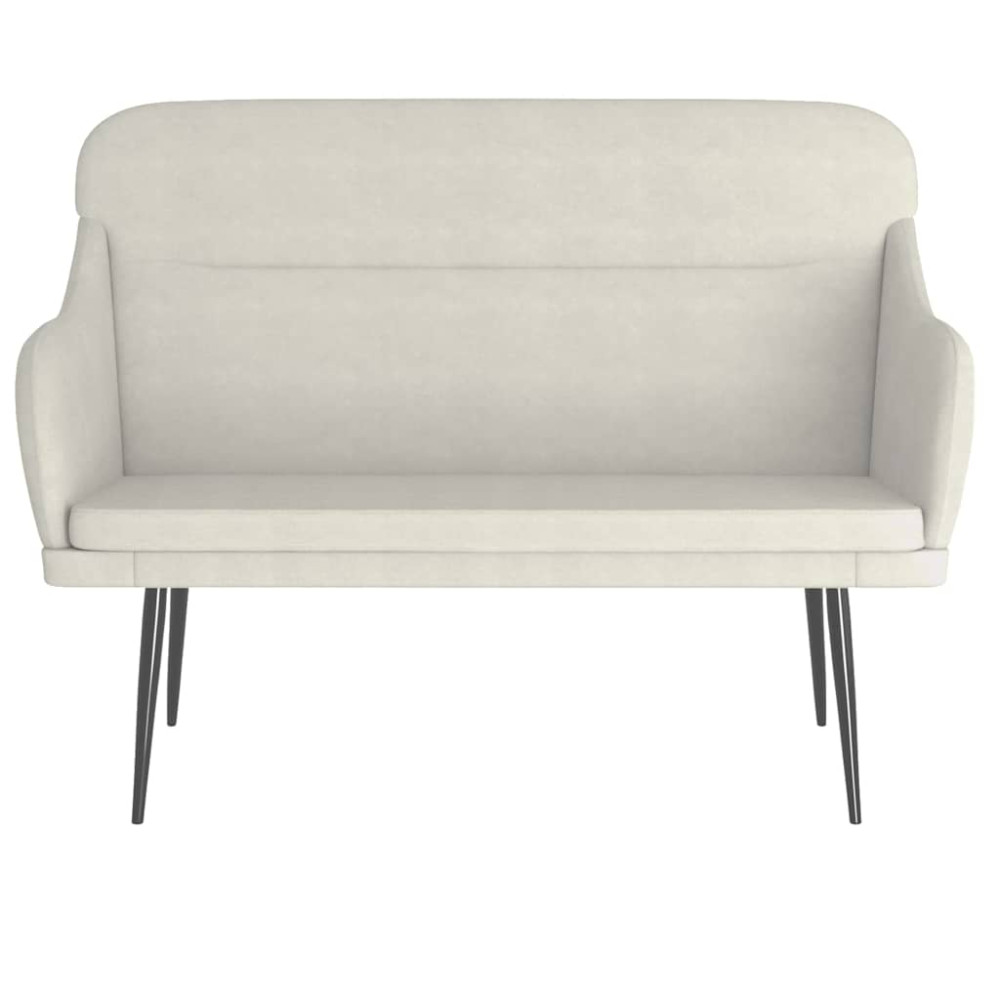 Produktbild för Bänk gräddvit 110x76x80 cm sammet