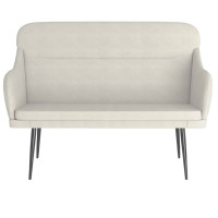 Produktbild för Bänk gräddvit 110x76x80 cm sammet